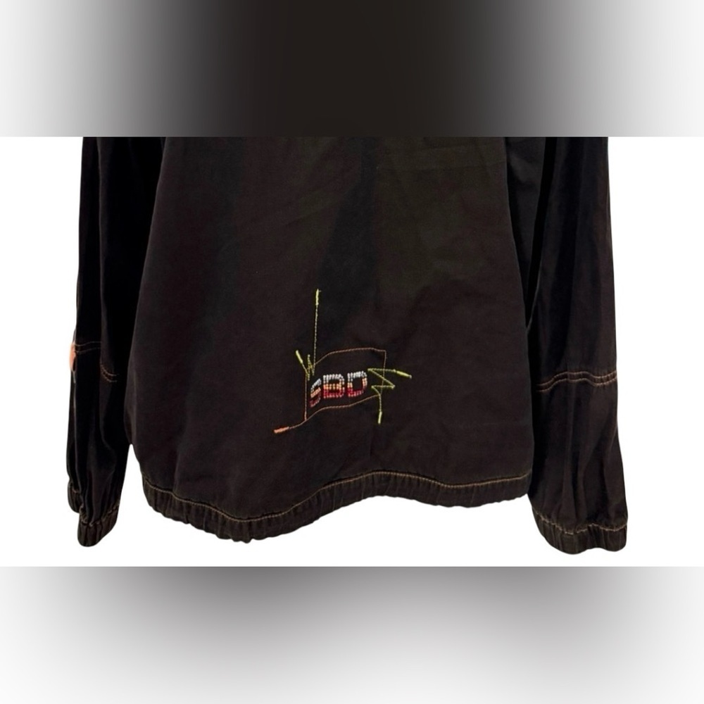 VINTAGE SABEIDO JEANS  COTTON HOODED JACKET WOMEN’S MEDIUM BROWN UTILITY Y2K - Picture 10 of 15